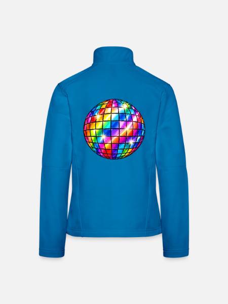 Regenbogen-Disco-Sphäre - Frauen Softshelljacke - Lichtblau