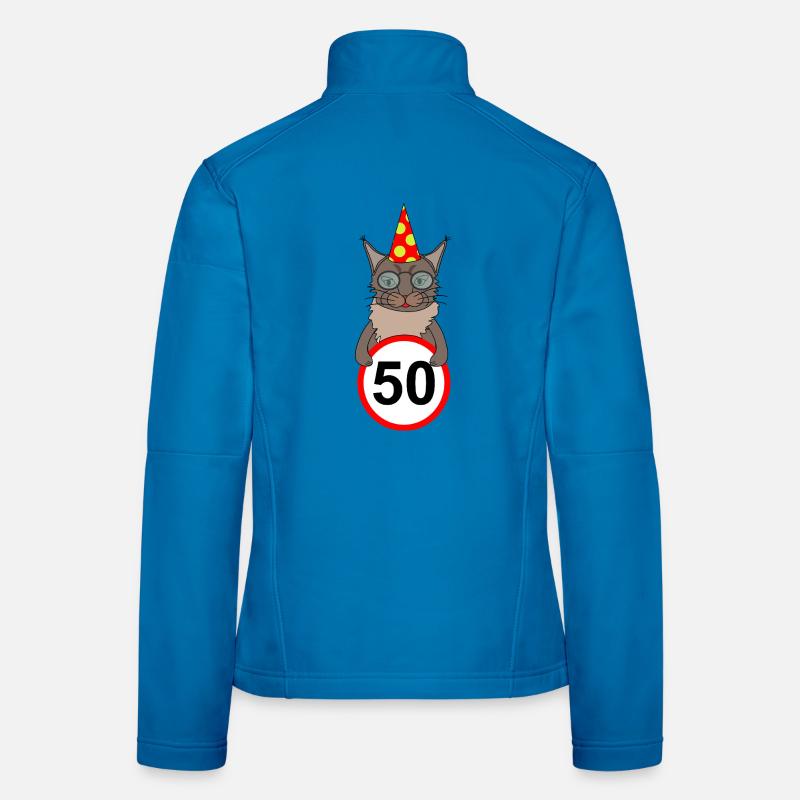 Geburtstag 50 - Frauen Softshelljacke - Lichtblau