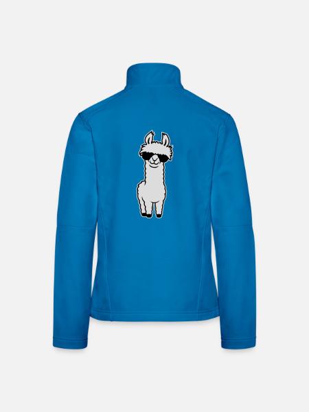 Lunettes de soleil Cool Lama Alpaga Souriant Drôle - Veste en tissu softshell Femme - bleu clair - Dos