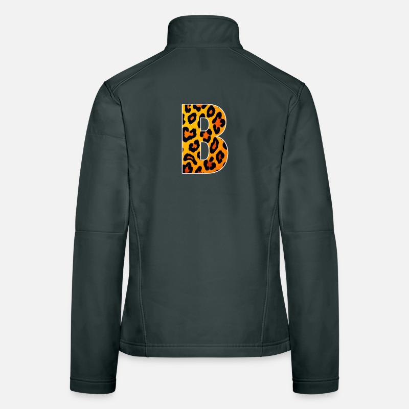 LeopardB Monogram in Leopard Look Women's Softshell Jacket