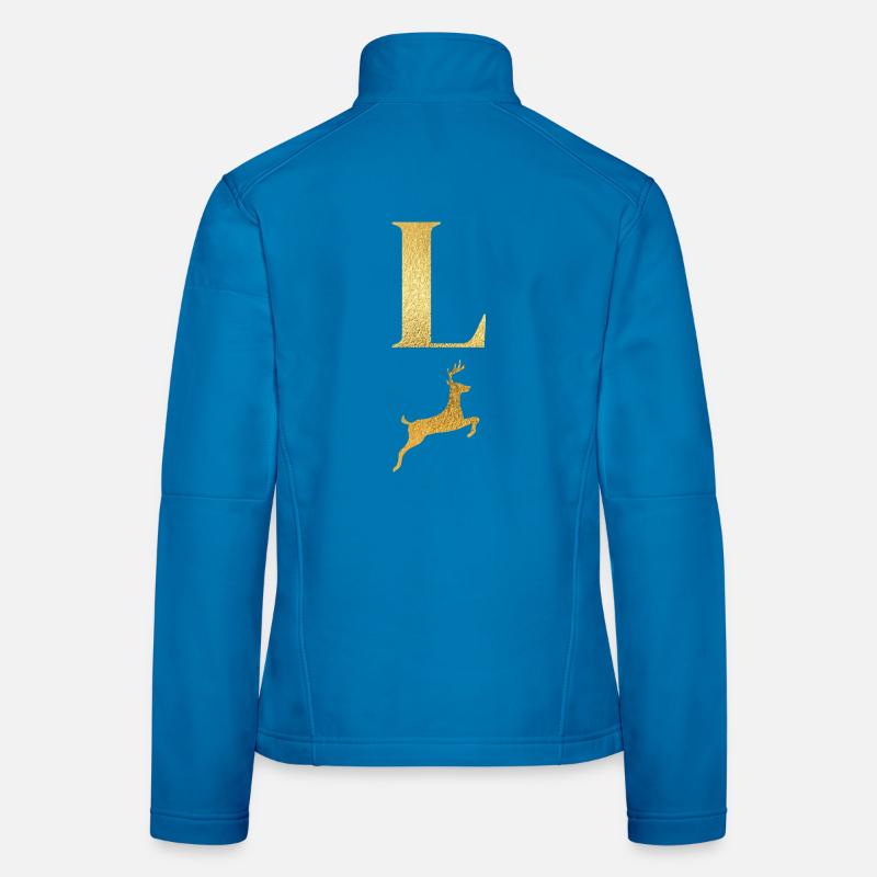Buchstabe l Goldener Hirsch - Geschenkidee Frauen Softshelljacke