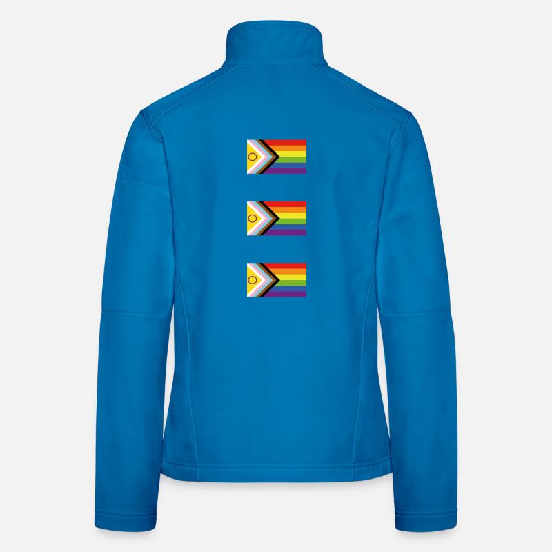 Progrès Inclusive Fierté Drapeau Arc-en-ciel LGBTQ+ Veste en tissu softshell Femme
