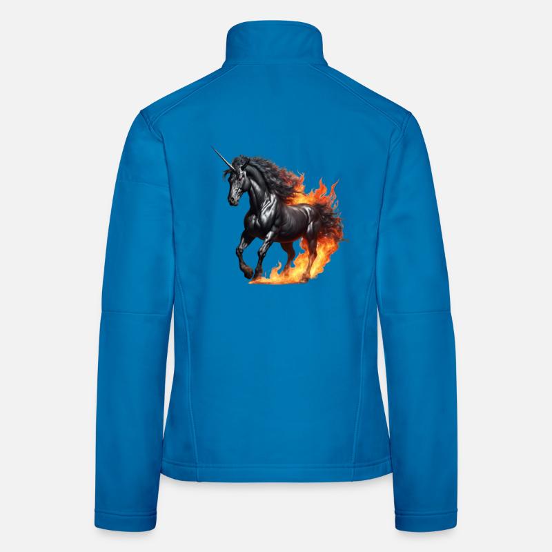 Das mächtige schwarze Einhorn - Frauen Softshelljacke - Lichtblau