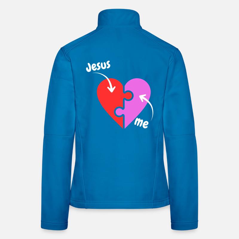 Jesus and me puzzle Heart - Christian - Women's Softshell Jacket - light blue