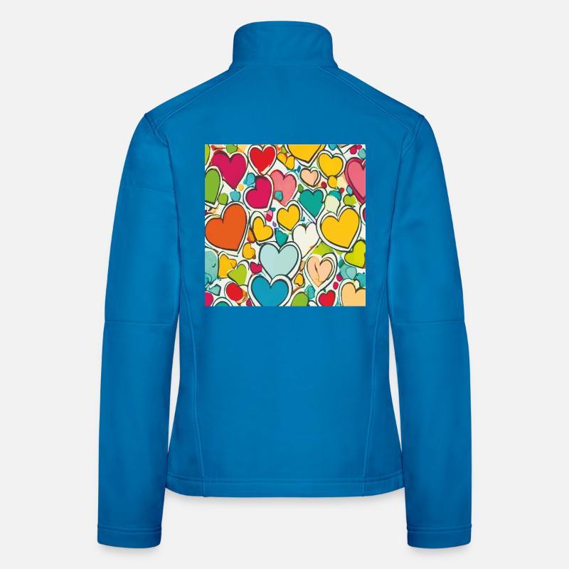 Herz als Aquarell - Frauen Softshelljacke - Lichtblau