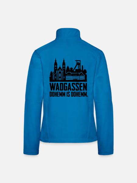 Wadgassen dohemm is dohemm spruch silhouette - Frauen Softshelljacke - Lichtblau - Hinten