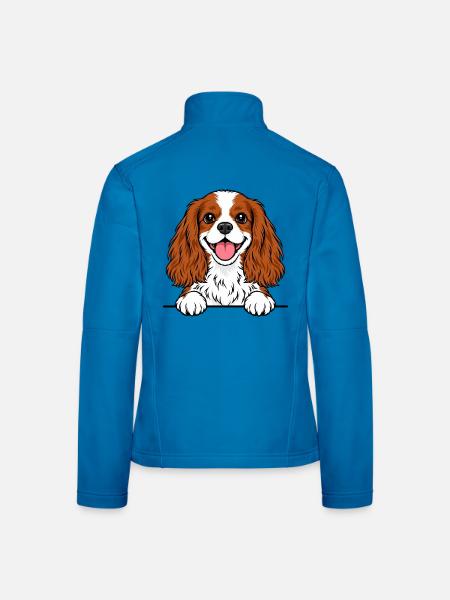King Cavalier Spaniel - Frauen Softshelljacke - Lichtblau - Hinten