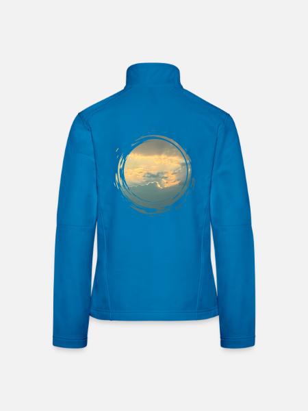 Sunlit Sky Circle Pinseldruck - Frauen Softshelljacke - Lichtblau - Hinten