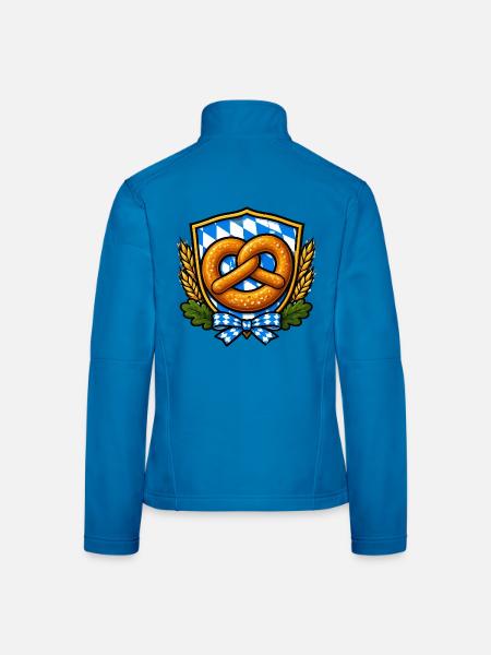 Bavarian Pretzel Crest Emblem - Frauen Softshelljacke - Lichtblau - Hinten