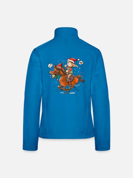Weihnachts Pony - Frauen Softshelljacke - Lichtblau