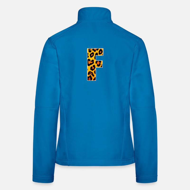 Motif orange de feu effet léopard Veste en tissu softshell Femme