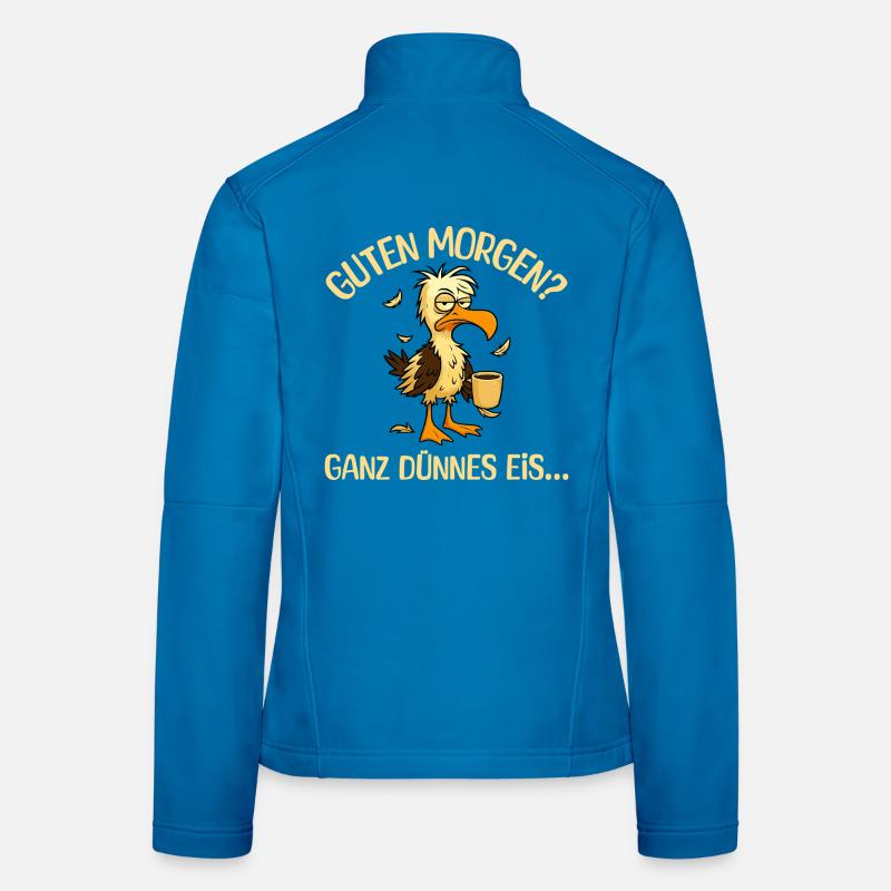 Morgenmuffel Möwe mit Kaffee - Frauen Softshelljacke - Lichtblau