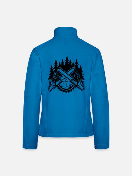 Motorsägen - Frauen Softshelljacke - Lichtblau - Hinten