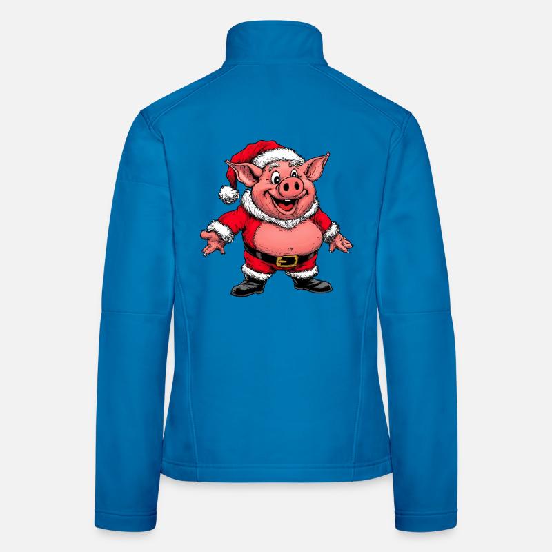 Schweinchen Weihnachtsmann Frauen Softshelljacke
