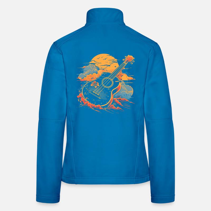 Illustration au ukulélé Veste en tissu softshell Femme
