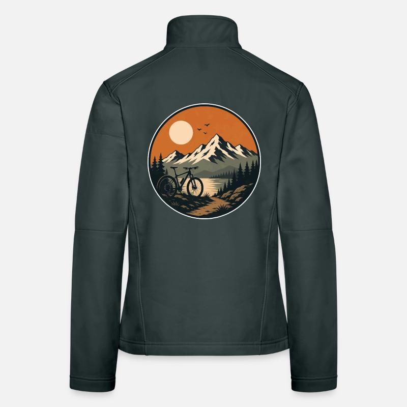 Vélo Mountain Lake Sunset Veste en tissu softshell Femme