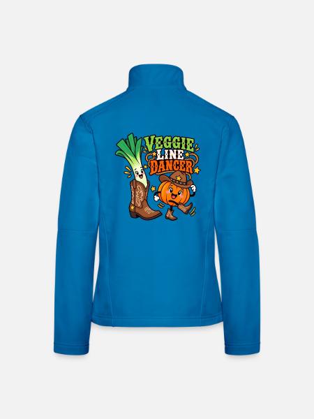 Veggie Line Dancer – Kürbis Cowboy Duo - Frauen Softshelljacke - Lichtblau - Hinten