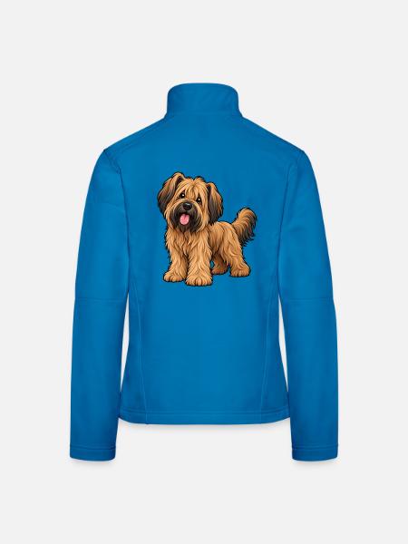 Briard Kawaii Style – Süßer Hütehund - Frauen Softshelljacke - Lichtblau - Hinten