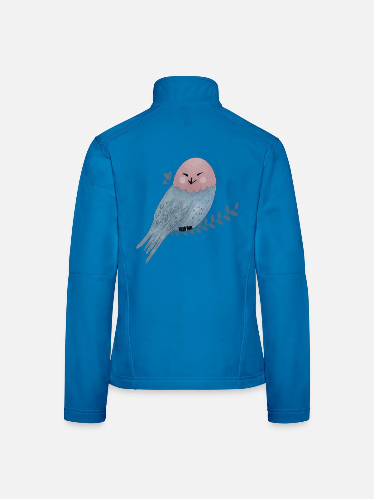 Schneeeule Illustration - Frauen Softshelljacke - Lichtblau - Hinten