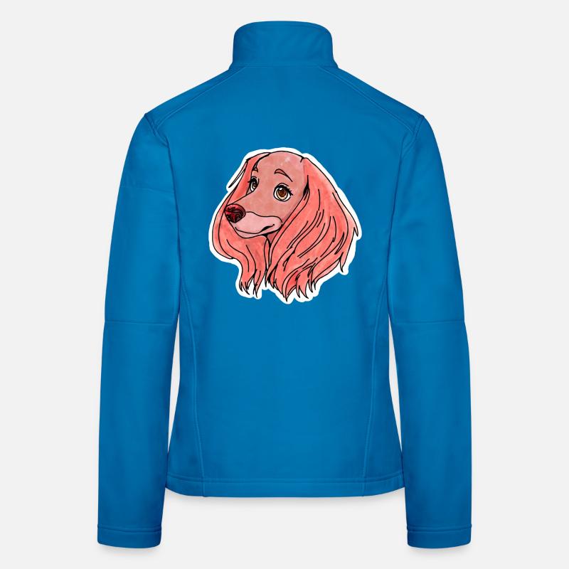 Pink dog with floppy ears Women's Softshell Jacket