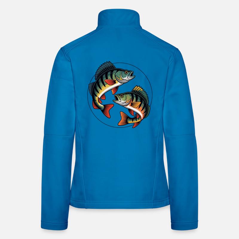 Zwei springende Barsche Frauen Softshelljacke