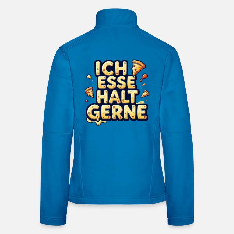 Ich esse halt gerne Pizza - Frauen Softshelljacke - Lichtblau
