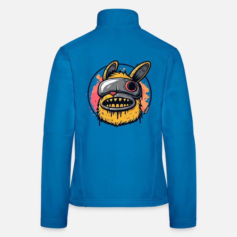 Monstre Lapin Masqué Néon Veste en tissu softshell Femme