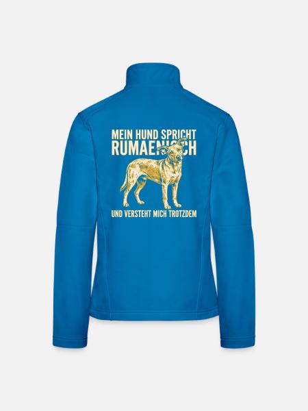 Mein Hund spricht Rumaenisch und versteht mich - Frauen Softshelljacke - Lichtblau - Hinten