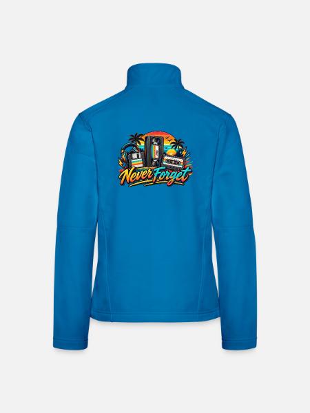 Retro Media Never Forget Vintage-T-Shirt - Frauen Softshelljacke - Lichtblau - Hinten