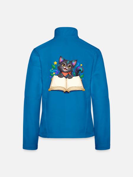 Katzenbuchzauber im Regenbogenstil - Frauen Softshelljacke - Lichtblau - Hinten