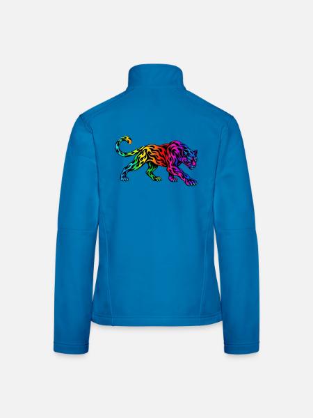 Stammes-Regenbogenpanther - Frauen Softshelljacke - Lichtblau - Hinten