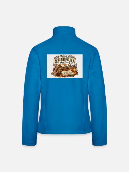 Mit Geschichten wachsen - Frauen Softshelljacke - Lichtblau - Hinten