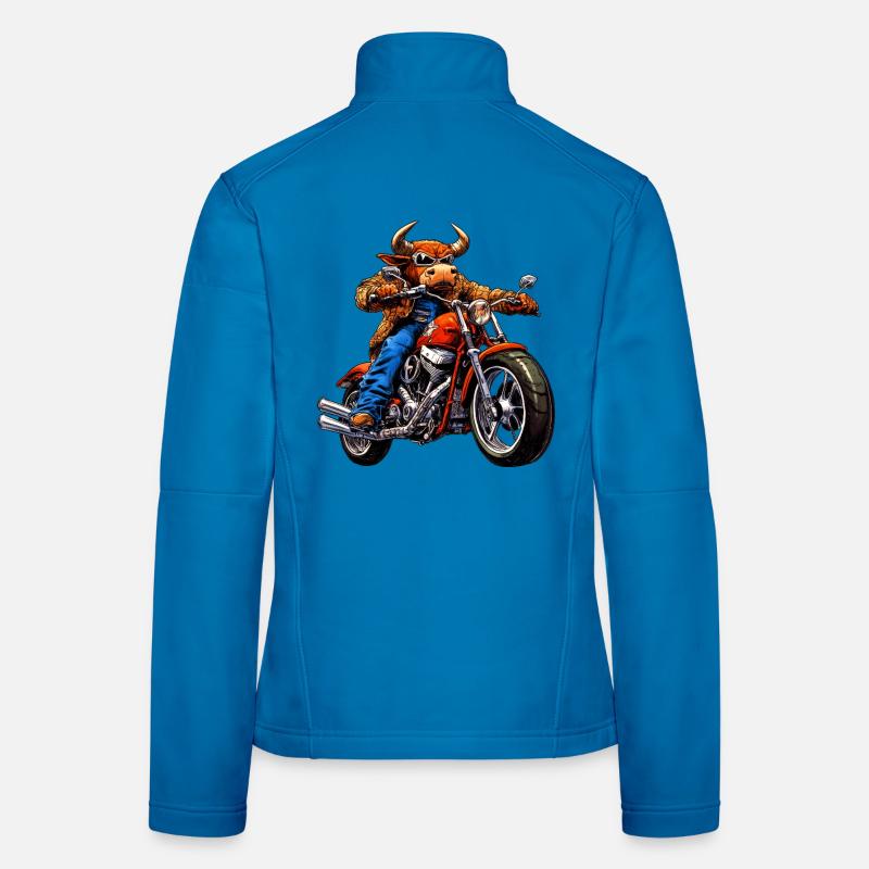 Stiere Motorrad / Motorradfahrer Stier - Frauen Softshelljacke - Lichtblau