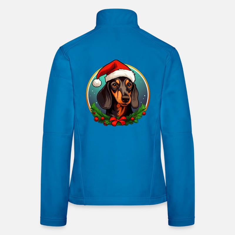 Christmas Dachshund - Women's Softshell Jacket - light blue