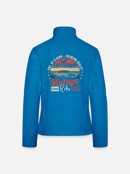 Geburtstag September 1966 Oldtimer - Frauen Softshelljacke - Lichtblau - Hinten