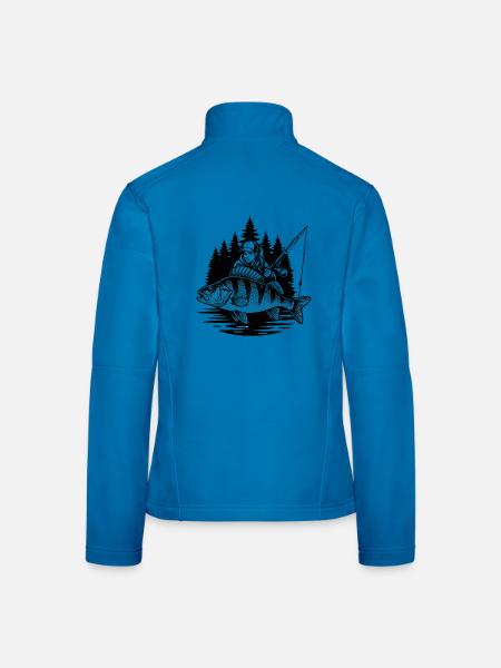 Wald- und Barschfischerin - Frauen Softshelljacke - Lichtblau - Hinten