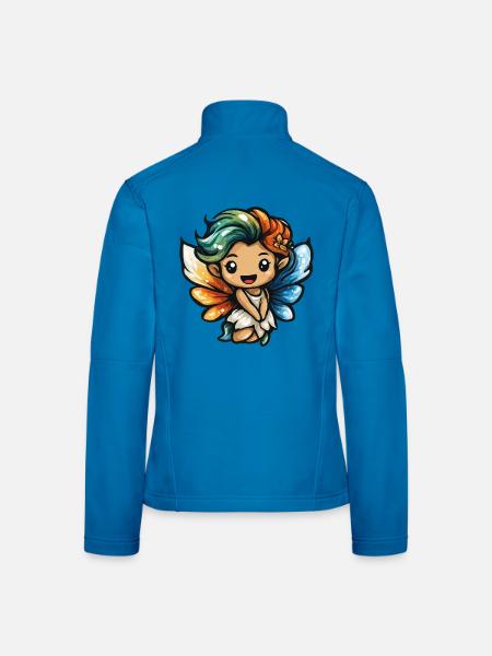Flügelzauber Fee in Regenbogenfarben - Frauen Softshelljacke - Lichtblau - Hinten