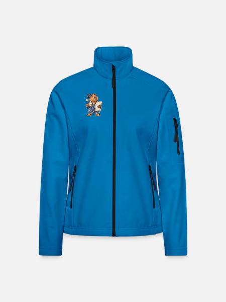 Capybara Morgenmuffel - Kaffee Schlafanzug Design - Frauen Softshelljacke - Lichtblau - Vorne