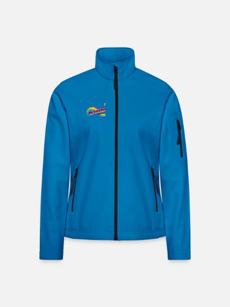 Sei du selbst, Regenbogenband - Frauen Softshelljacke - Lichtblau - Vorne