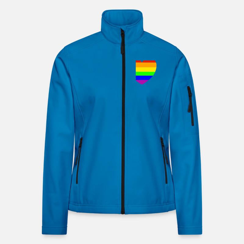 Regenbogenherz Pride Design Frauen Softshelljacke