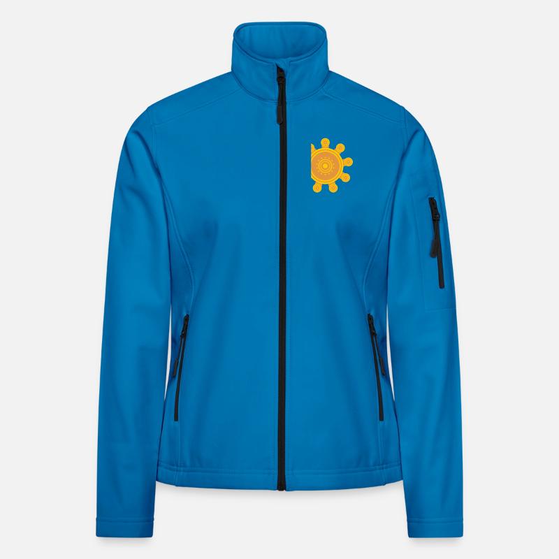 Soleil mandala orange central Veste en tissu softshell Femme