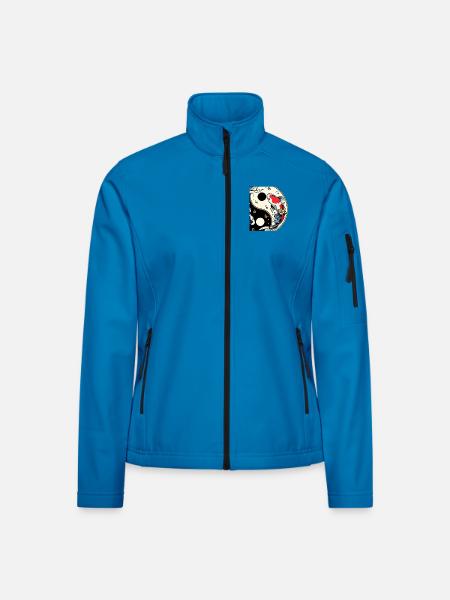 Yin Yang Koi - Frauen Softshelljacke - Lichtblau - Vorne
