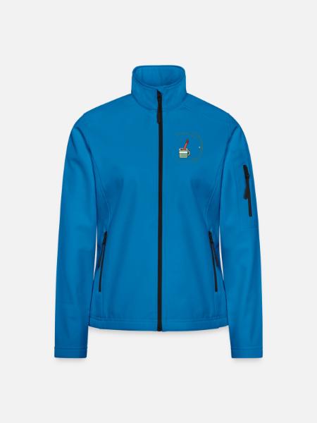 Kaffee & Rotstift Retro für Lehrer und Lehrerinnen - Frauen Softshelljacke - Lichtblau - Vorne