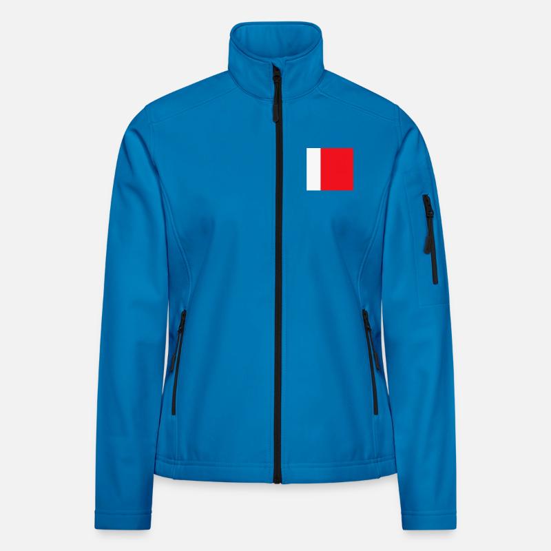 Bloc d’échantillons rouge-blanc Veste en tissu softshell Femme