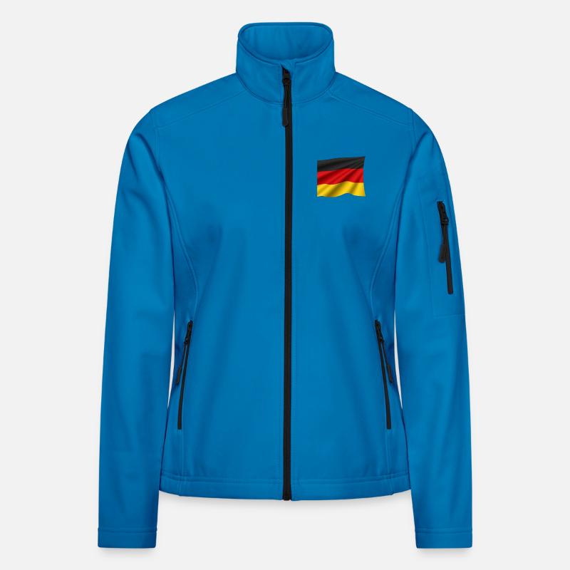 Germany Flag – Waving - Women's Softshell Jacket - light blue