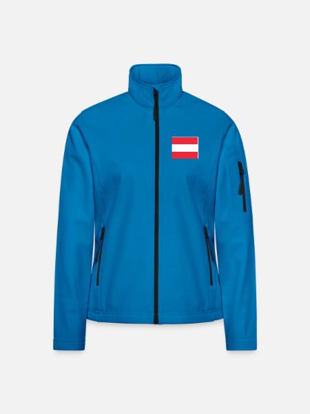 Austria Flag Classic Frame - Frauen Softshelljacke - Lichtblau - Vorne