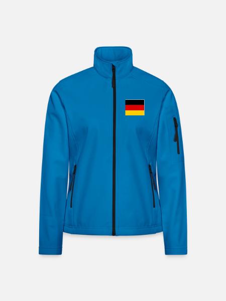 Germany Flag Classic Frame - Frauen Softshelljacke - Lichtblau - Vorne