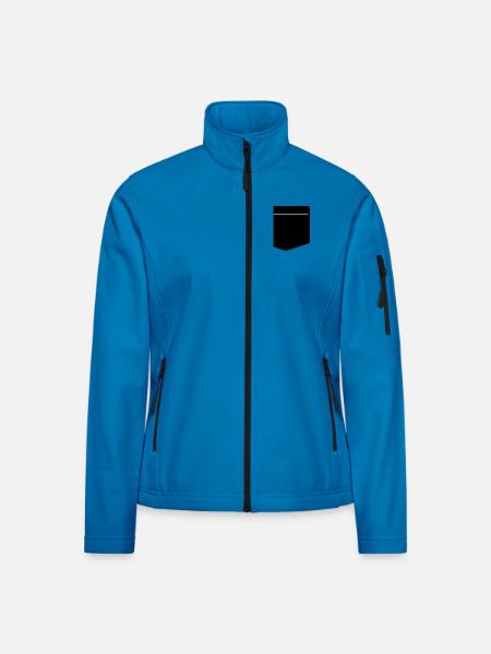 Brusttasche - Frauen Softshelljacke - Lichtblau