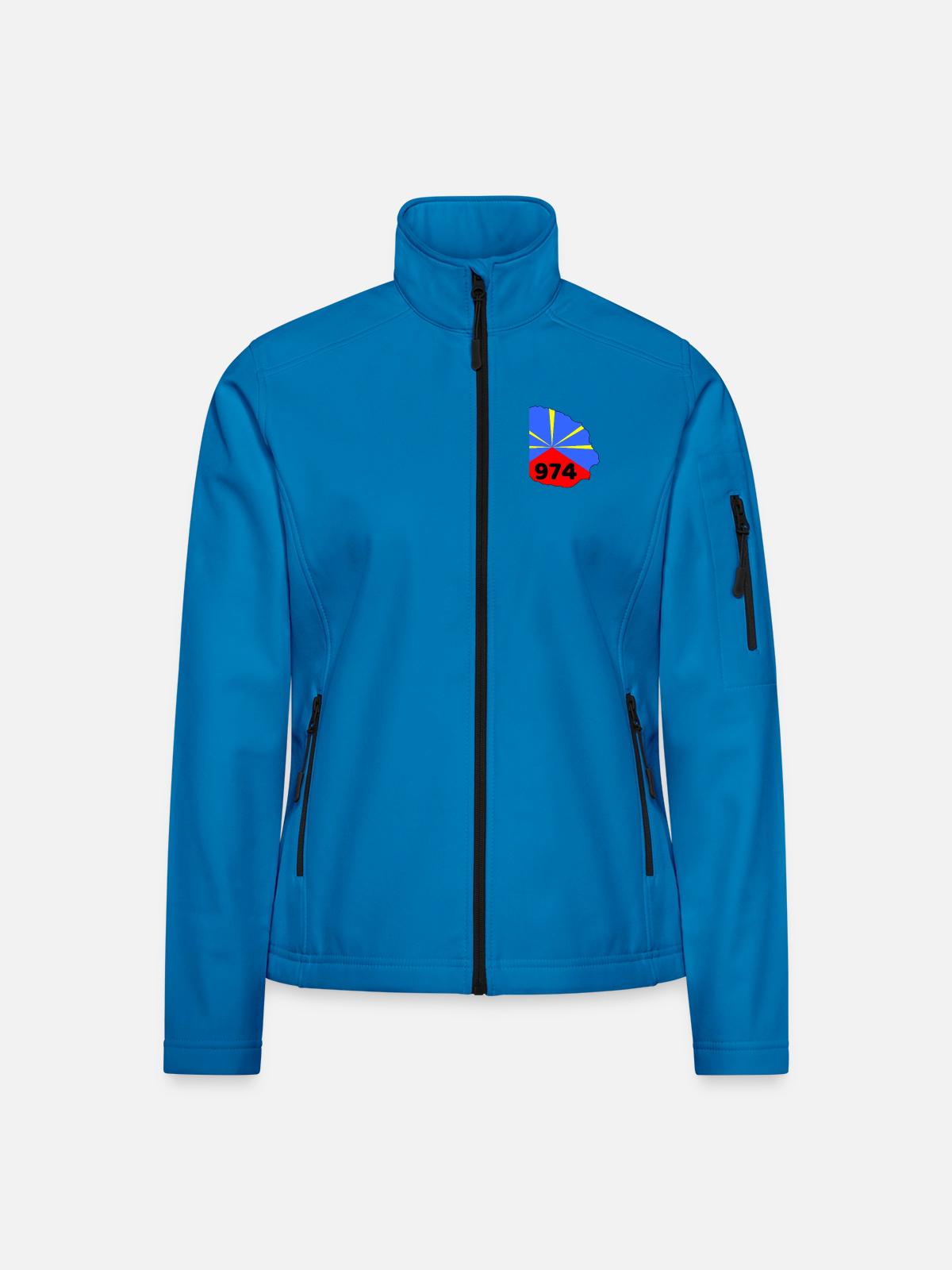 La Réunion 974 - Frauen Softshelljacke - Lichtblau - Vorne