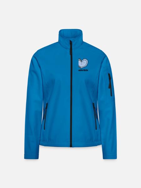 boulderliebe blau text - Frauen Softshelljacke - Lichtblau - Vorne